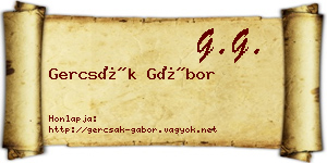 Gercsák Gábor névjegykártya