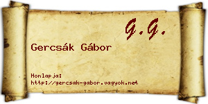 Gercsák Gábor névjegykártya